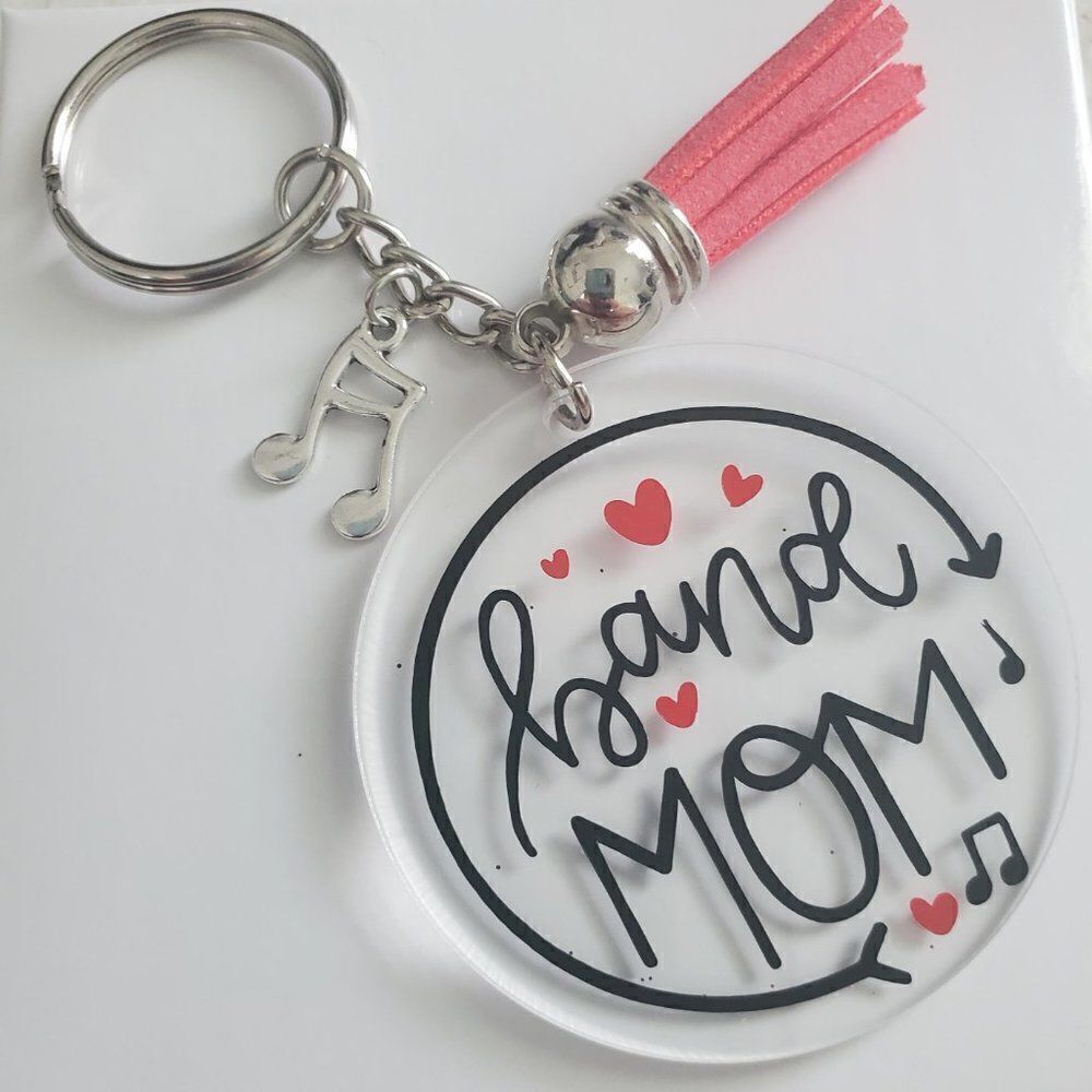Band Mom Keychain, Band Dad Keychain, Music Note Keychain - Picture 13 of 15